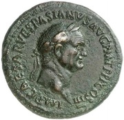 Sestertius - Vespasian S P Q R OB CIV SER obverse image