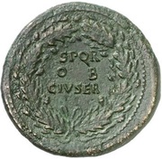 Sestertius - Vespasian S P Q R OB CIV SER, Rome, 71 reverse image