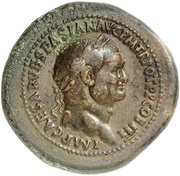 Sestertius - Vespasian S P Q R OB CIV SER obverse image