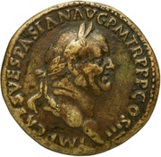 Sestertius - Vespasian, Titus, and Domitian CAES AVG F DES IMP AVG F COS DES IT S C obverse image