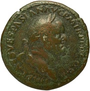 Sestertius - Vespasian, Titus, and Domitian CAES AVG F DES IMP AVG F COS DES ITE S C obverse image