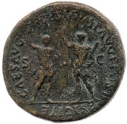 Sestertius - Vespasian, Titus, and Domitian CAES AVG F DESIG IMP AVG F COS DESIG ITE S C, Rome, 71 reverse image