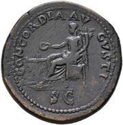Sestertius - Vespasian CONCORDIA AVGVSTI S C; Concordia, Rome, 71 reverse image