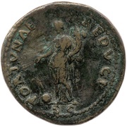 Sestertius - Vespasian FORTVNAE REDVCI S C; Fortuna, Rome, 71 reverse image