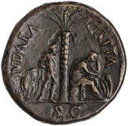 Sestertius - Vespasian IVDAEA CAPTA S C; Judaea, Rome, 71 reverse image