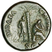 Sestertius - Vespasian IVDEA CAPTA S C; Judaea, Rome, 71 reverse image