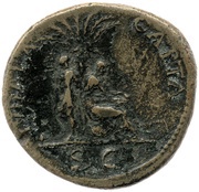Sestertius - Vespasian IVDAEA CAPTA S C; Judaea, Rome, 71 reverse image