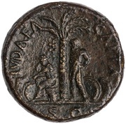Sestertius - Vespasian IVDAEA CAPTA S C; Judaea, Rome, 71 reverse image