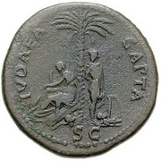 Sestertius - Vespasian IVDAEA CAPTA S C; Judaea, Rome, 71 reverse image