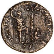 Sestertius - Vespasian IVDAEA CAPTA S C; Judaea, Rome, 71 reverse image