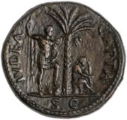 Sestertius - Vespasian IVDEA CAPTA S C; Judaea, Rome, 71 reverse image