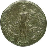 Sestertius - Vespasian MARS VICTOR S C; Mars, Rome, 71 reverse image