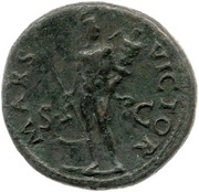 Sestertius - Vespasian MARS VICTOR S C; Mars, Rome, 71 reverse image