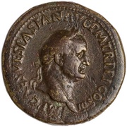 Sestertius - Vespasian PAX AVGVSTI S C; Pax obverse image