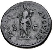 Sestertius - Vespasian PAX AVGVSTI S C; Pax, Rome, 71 reverse image