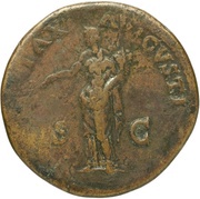 Sestertius - Vespasian PAX AVGVSTI S C; Pax, Rome, 71 reverse image