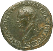 Sestertius - Vespasian PAX AVGVSTI S C; Pax obverse image