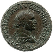 Sestertius - Vespasian PAX P ROMANI S C; Pax obverse image