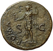 Sestertius - Vespasian ROMA S C; Roma and Victory, Rome, 71 reverse image