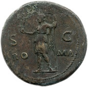 Sestertius - Vespasian ROMA S C; Roma and Victory, Rome, 71 reverse image
