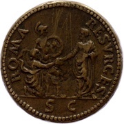 Sestertius - Vespasian ROMA RESVRGES S C; Roma, Rome, 71 reverse image