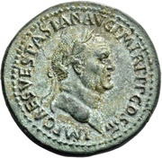 Sestertius - Vespasian ROMA VICTRIX S C; Roma obverse image