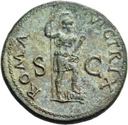 Sestertius - Vespasian ROMA VICTRIX S C; Roma, Rome, 71 reverse image