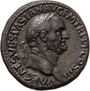 Sestertius - Vespasian SALVS AVGVSTA S C; Salus obverse image