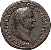 Sestertius - Vespasian S C; Mars obverse image
