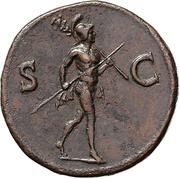 Sestertius - Vespasian S C; Mars, Rome, 71 reverse image
