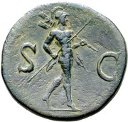 Sestertius - Vespasian S C; Mars, Rome, 71 reverse image