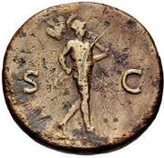 Sestertius - Vespasian S C; Mars, Rome, 71 reverse image