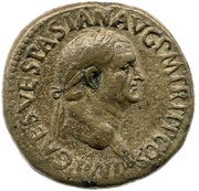 Sestertius - Vespasian S C; Victory obverse image