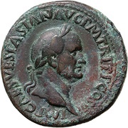 Sestertius - Vespasian VICTORIA AVG S C; Victory obverse image