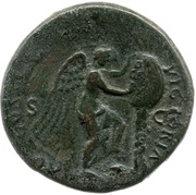Sestertius - Vespasian AVGVSTI VICTORIA S C; Victory, Rome, 71 reverse image