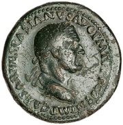 Sestertius - Vespasian VICTORIA AVGVSTI S C; Victory obverse image