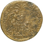 Sestertius - Vespasian VICTORIA AVGVSTI S C; Victory, Rome, 71 reverse image
