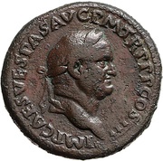 Sestertius - Vespasian AEQVITAS AVGVSTI S C; Aequitas obverse image