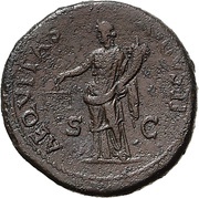Sestertius - Vespasian AEQVITAS AVGVSTI S C; Aequitas, Rome, 71 reverse image