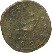 Sestertius - Vespasian CONCOR AVG S C; Concordia, Rome, 71 reverse image