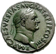 Sestertius - Vespasian FORTVNAE REDVCI S C; Fortuna obverse image