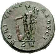 Sestertius - Vespasian FORTVNAE REDVCI S C; Fortuna, Rome, 71 reverse image