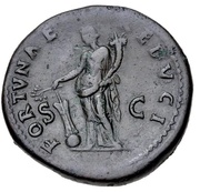Sestertius - Vespasian FORTVNAE REDVCI S C; Fortuna, Rome, 71 reverse image