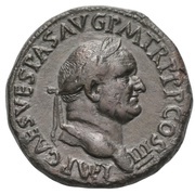 Sestertius - Vespasian HONOS ET VIRTVS S C; Honos and Virtus obverse image