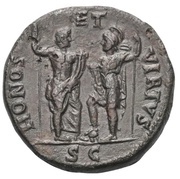 Sestertius - Vespasian HONOS ET VIRTVS S C; Honos and Virtus, Rome, 71 reverse image