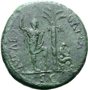 Sestertius - Vespasian IVDAEA CAPTA S C; Judaea, Rome, 71 reverse image