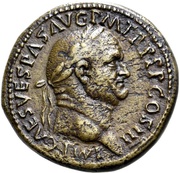 Sestertius - Vespasian PAX AVGVSTI S C; Pax obverse image