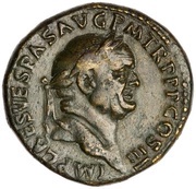 Sestertius - Vespasian PAX AVGVSTI S C; Pax obverse image