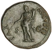 Sestertius - Vespasian PAX AVGVSTI S C; Pax, Rome, 71 reverse image