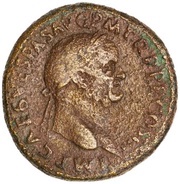 Sestertius - Vespasian ROMA S C; Roma and Victory obverse image